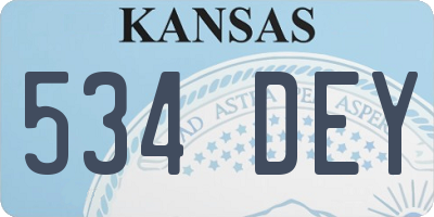 KS license plate 534DEY