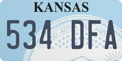 KS license plate 534DFA
