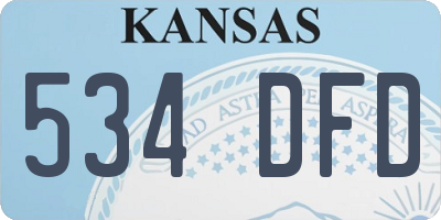 KS license plate 534DFD