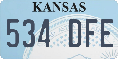 KS license plate 534DFE
