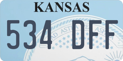 KS license plate 534DFF