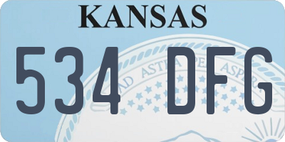 KS license plate 534DFG