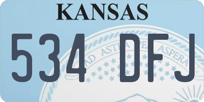 KS license plate 534DFJ
