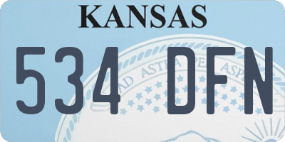 KS license plate 534DFN