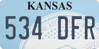 KS license plate 534DFR