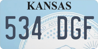 KS license plate 534DGF