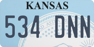 KS license plate 534DNN