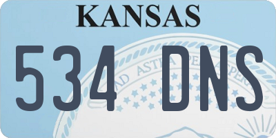KS license plate 534DNS