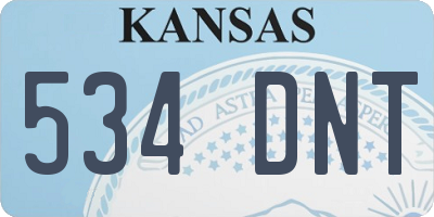 KS license plate 534DNT