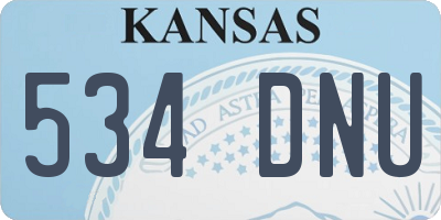 KS license plate 534DNU