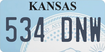 KS license plate 534DNW