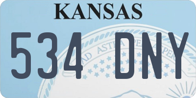 KS license plate 534DNY