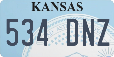 KS license plate 534DNZ