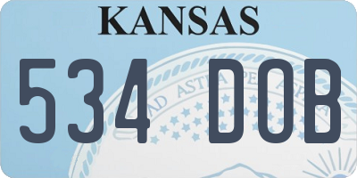 KS license plate 534DOB