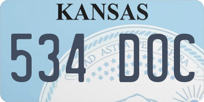 KS license plate 534DOC