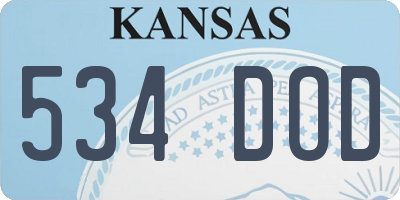 KS license plate 534DOD