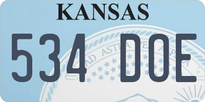 KS license plate 534DOE