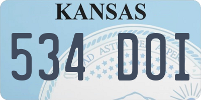 KS license plate 534DOI