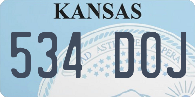 KS license plate 534DOJ