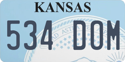 KS license plate 534DOM
