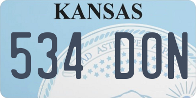 KS license plate 534DON