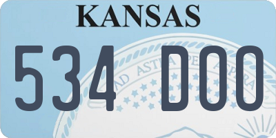 KS license plate 534DOO