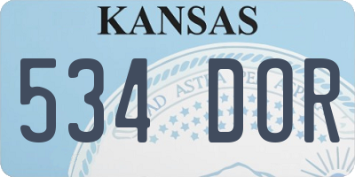 KS license plate 534DOR