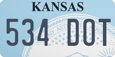 KS license plate 534DOT