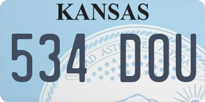 KS license plate 534DOU