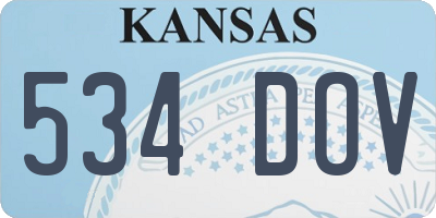 KS license plate 534DOV