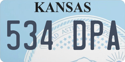 KS license plate 534DPA