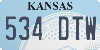 KS license plate 534DTW