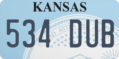 KS license plate 534DUB