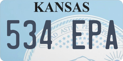 KS license plate 534EPA