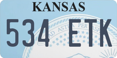 KS license plate 534ETK