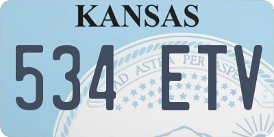 KS license plate 534ETV