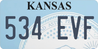 KS license plate 534EVF