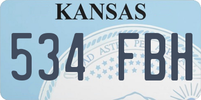 KS license plate 534FBH