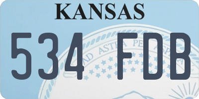 KS license plate 534FDB