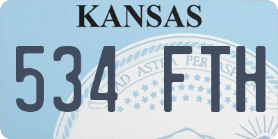 KS license plate 534FTH