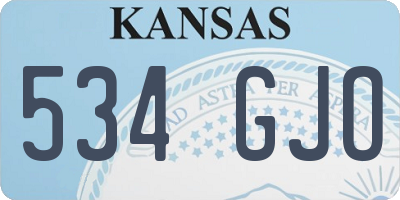 KS license plate 534GJO