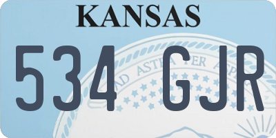 KS license plate 534GJR