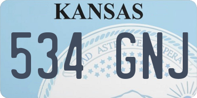 KS license plate 534GNJ