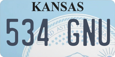 KS license plate 534GNU
