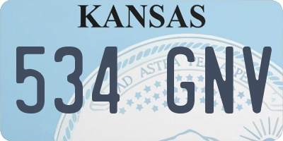 KS license plate 534GNV