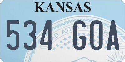KS license plate 534GOA