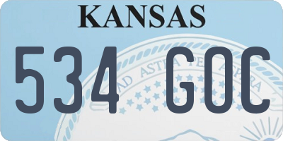 KS license plate 534GOC