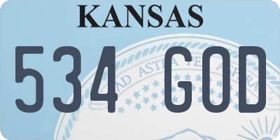 KS license plate 534GOD