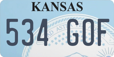 KS license plate 534GOF