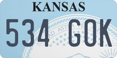 KS license plate 534GOK